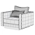 Modern Gray Carmen Armchair 3D model small image 5