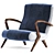 1950s Inspired Armchair: Vintage Charm for Modern Living 3D model small image 1