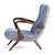 1950s Inspired Armchair: Vintage Charm for Modern Living 3D model small image 2