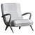 1950s Inspired Armchair: Vintage Charm for Modern Living 3D model small image 4