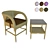 OM STULER Round Back Chair & Coffee Table Set 3D model small image 2