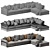 Sleek Flexform Zeno Sectional: Modern Design for Ultimate Comfort 3D model small image 4