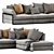 Sleek Flexform Zeno Sectional: Modern Design for Ultimate Comfort 3D model small image 5