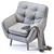 Luxury Ocean Velvet Armchair 3D model small image 5