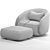 Modern Swivel Brice Armchair 3D model small image 5