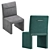 Elegant Marlow Velvet Dining Chair 3D model small image 2