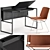 Modern Italian Neil Leather Chair with Venti Home Table 3D model small image 1