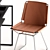 Modern Italian Neil Leather Chair with Venti Home Table 3D model small image 3