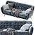 Luxury Velvet Rain Sofa 3D model small image 3