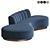 Curved Chanel Velvet Sofa: Haute House Layla 3D model small image 3