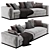 Contemporary Minotti Leonard Sofa 3D model small image 1