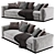 Contemporary Minotti Leonard Sofa 3D model small image 3