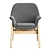 VEDBO Wooden Chair - Classic Gray Upholstery 3D model small image 3