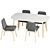 VEDBO VEDBU IKEA M Table & Chair - White Birch 3D model small image 4