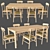 Sleek Rönninge Dining Set 3D model small image 1