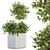 Metal Pot Outdoor Plant Set 3D model small image 1