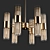 Art-Deco Style Chandelier: Metal & Glass Elements 3D model small image 1