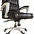 Elegant Black Leather Office Chair 3D model small image 3
