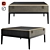 Glamor Leather Coffee Table: Elegant British Art Deco 3D model small image 1