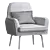 Luxury Vienna Velvet Blue Armchair 3D model small image 5