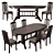 Levox Extendable Dining Set 3D model small image 1