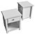 Classic White Bedside Table with Drawer 3D model small image 4