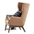 Ryder Leather Chair: Elegant Comfort for your Space 3D model small image 3