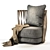 Elegant Armchair with Vray Rendering 3D model small image 1