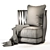 Elegant Armchair with Vray Rendering 3D model small image 4