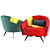 Sleek Saddle Armchair: Modern Elegance 3D model small image 4