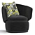 Modern Crescent Swivel Chair 3D model small image 1