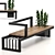 Urban Green Bench: Modern Furniture with Plants 3D model small image 1