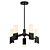 Antique Bronze Satin Glass Chandelier 3D model small image 1