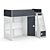 Modular Children's Loft Bed Set: Legenda K42B + LP42B 3D model small image 1