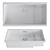 Blanco SUBLINE 700-U: Sleek Silgranit Kitchen Sink 3D model small image 2