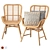 Rattan Accent Chair - Stylish and Sturdy 3D model small image 1