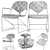 Sleek Dux Sam Chairs 3D model small image 2