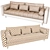 Chic Sven Tan Sofa 3D model small image 2