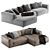 Rolf Benz freistil 187 L Sofa - Modern and Spacious 3D model small image 1