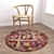 Versatile Round Carpets Set 3D model small image 4