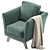 Dublin Dusty Blue Armchair: Stylish and Comfortable 3D model small image 3