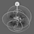 Versatile 6-Light Zeta Ceiling Chandelier 3D model small image 4