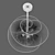 Versatile 6-Light Zeta Ceiling Chandelier 3D model small image 5