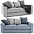 Urban 2 Seater Sofa: Sleek Design, Cozy Comfort 3D model small image 1
