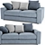 Urban 2 Seater Sofa: Sleek Design, Cozy Comfort 3D model small image 3