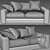 Urban 2 Seater Sofa: Sleek Design, Cozy Comfort 3D model small image 4