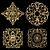 Elegant Floral Wall Rosettes 3D model small image 3