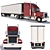 Classic Freightliner Truck & Refrigerator Trailer 3D model small image 2