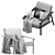 Liang Eimil Ingmar Boucle Taupe Chair 3D model small image 5