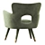 Vintage Elegance: Shane Wingback Accent Chair 3D model small image 4